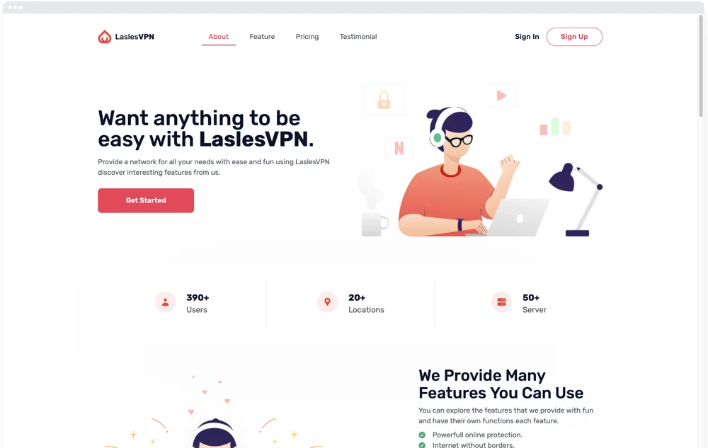 VPN Landing Page Screenshot